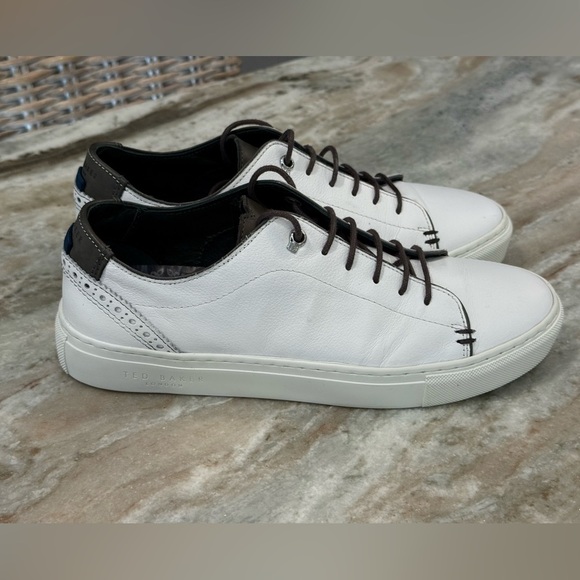 Men’s TED BAKER Kiing white leather trainers- Size 6 - Picture 5 of 10